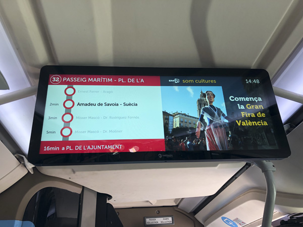 Publicidad en Pantallas de televisión en autobuses de valencia